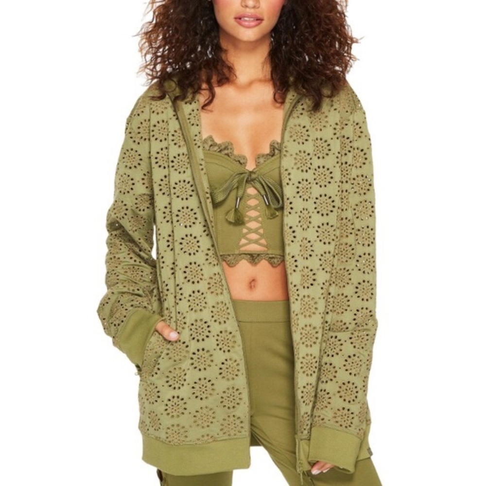 NWT Puma Fenty Green Zip Embroidered Edge Jacket